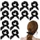 12 Pack Adorable Black Bow Hair Ties for Women - Satin Bunny Ear Scrunchies with Elastic Bows for Thick Hair, Suitable for Ladies and Girls