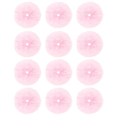 Semato 12 PCS Pink Fuzzy Hair Ties Fluffy Scrunchies Pink Pom Pom Hair Ties With Faux Rabbit Fur Fluffy Elastic Ponytail Holders Pink Party Favors Hair Accessories for Women and Girls (pink)