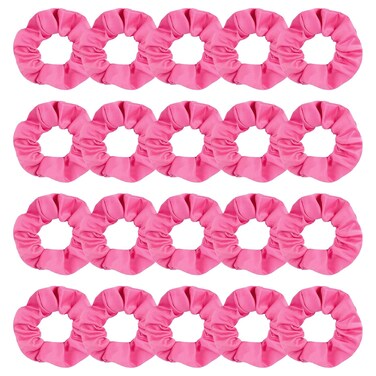 20 Pcs Hot Pink Scrunchies Matte Scrunchies Bridesmaid Proposal Gifts Pink Party Favors Hair Ties Scrunchies for Women Girls Bachelorette Party Favors (hot pink)