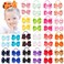 WillingTee 40Pcs 4.5 Inches Boutique Pops Hair Bows Elastic Hair Ties Grosgrain Ribbon Big Cheer Bow Ponytail Holder Elastic Ties for Girls Toddlers Kids Teens 20 Colors in Pairs