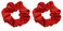 Women Teen Girls Satin Scrunchies Hair Accessories Elastic Hair Ponytail Holder Hair Tie - Set of 2 (Red)
