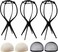 CLASSE Wig Stands, 3 Packs with 4 wignets,Wig Head Stand,13.3inches, Black, for multiple Wigs and Hats, Wig Holder, wig rack, For Travel, wig display