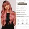 Esmee 24" Women Synthetic Wigs Long Wavy black Ombre pink with Fluffy Air Bangs Light Cosplay Party Wig