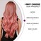Esmee 24" Women Synthetic Wigs Long Wavy black Ombre pink with Fluffy Air Bangs Light Cosplay Party Wig