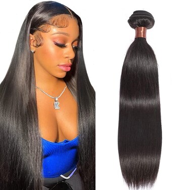 Unprocessed Brazilian Virgin Hair Straight Hair One Bundle 26Inch Virgin Human Hair Extension Natural Black Color (100+/-5g)/pc Can be Dyed and Bleached