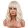 BERON 14 Inches Blonde Wig for Women Short Curly Wig Blonde Wig with Bangs Bob Wig Blonde for Daily Party Wig Cap Include