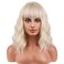 BERON 14 Inches Blonde Wig for Women Short Curly Wig Blonde Wig with Bangs Bob Wig Blonde for Daily Party Wig Cap Include