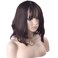 BERON 14 Inches Brown Wig Short Wavy Wig Brown Wigs with Bangs Bob Wig Brown Wig for Women Wig Cap Include