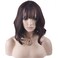 BERON 14 Inches Brown Wig Short Wavy Wig Brown Wigs with Bangs Bob Wig Brown Wig for Women Wig Cap Include