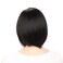 12" 30cm Short Straight Bob Wigs for Women Black with Purple Highlight Streaks