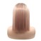 Melody 14" Pink Ombre Short Straight Synthetic Lace Front Wigs With Dark Roots Peach Pink Bob Hairstyle Heat Resistant Fiber for Women
