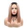 Melody 14" Pink Ombre Short Straight Synthetic Lace Front Wigs With Dark Roots Peach Pink Bob Hairstyle Heat Resistant Fiber for Women