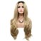 RainaHair 26 inches Ombre Blonde Lace Front Wigs Side Part Synthetic Hair Black Roots Blonde Synthetic Wigs for Women Long Wavy Lace Wig Heat Resistant Golden Blonde Wig