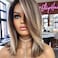 SuperDen Side Part Ash Blonde Highlight Short Bob Wigs Synthesis Straight Wigs Without Bangs for Daily Party (Ash Brown)
