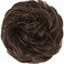 FESHFEN Messy Bun Hair Piece - Large Wavy Curly Elastic Hair Bun Scrunchies Ponytail Extensions Synthetic Chignon Hairpieces for Women, Medium Chestnut Brown 1.94oz