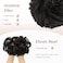 FESHFEN Messy Bun Hair Piece - Elastic Wavy Curly Hair Bun Scrunchies Extensions Synthetic Chignon Hairpieces for Women Girls, Black Brown 1 PCS