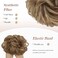 FESHFEN Messy Bun Hair Piece - Elastic Wavy Curly Hair Bun Scrunchies Extensions Synthetic Chignon Hairpieces for Women Girls, Brown &amp; Blonde 1 PCS