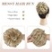 FESHFEN Messy Bun Hair Piece - Large Wavy Curly Elastic Hair Bun Scrunchies Ponytail Extensions Synthetic Chignon Hairpieces for Women, Light Ash Brown &amp; Bleach Blonde 1.94oz