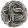 FESHFEN Messy Bun Hair Piece - Large Wavy Curly Elastic Hair Bun Scrunchies Ponytail Extensions Synthetic Chignon Hairpieces for Women, Gray and White Tips 1.94oz