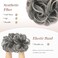 FESHFEN Messy Bun Hair Piece - Large Wavy Curly Elastic Hair Bun Scrunchies Ponytail Extensions Synthetic Chignon Hairpieces for Women, Gray and White Tips 1.94oz