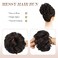 FESHFEN Messy Bun Hair Piece - Large Wavy Curly Elastic Hair Bun Scrunchies Ponytail Extensions Synthetic Chignon Hairpieces for Women, Dark Brown 1.94oz