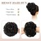 FESHFEN Messy Bun Hair Piece - Large Wavy Curly Elastic Hair Bun Scrunchies Ponytail Extensions Synthetic Chignon Hairpieces for Women, Black Brown 1.94oz