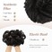 FESHFEN Messy Bun Hair Piece - Large Wavy Curly Elastic Hair Bun Scrunchies Ponytail Extensions Synthetic Chignon Hairpieces for Women, Black Brown 1.94oz