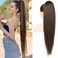 REECHO Ponytail Extension Drawstring Long Straight Ponytail Extensions 30&rdquo; Natural Silky Soft Clip in Ponytail Hair Extensions Synthetic Hairpiece for Women, Medium Brown