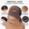 13x6 Deep Wave Full Lace Front Wigs Human Hair Pre Plucked Pre Bleached Deep Curly Human Hair Wigs for Women 180 Density HD Lace Frontal Wig With Baby Hair 28inch
