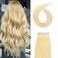 Tape in Hair Extensions Human Hair 16 inch Bleach Blonde 20pcs 40g/pack 100% Real Human Hair Straight Seamless Skin Weft Tape in Human Hair Extensions(16 inches, #613,40g)
