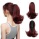 CJL HAIR Claw Clip Burgundy Ponytail Hair Eextension Short Fake Wavy Curly Drawstring Synthetic Pony Tails HighTemperature Fiber Hair Pieces Hairpieces for White Black Women Girls Kids 12 Inch