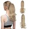 CJL HAIR 14 Inch Claw Clip in Dirty Blonde Ponytail Extension Synthetic Curly Wavy Fake Faux Hair Pony Tail Hair Piece High Temperature Fiber Hairpieces for White Women Girls Kids (Dirty Blonde)