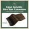 Ugeat Wire Hair Extensions Real Human Hair Brown Ombre Fishing Wire Human Hair Extensions Darkest Brown to Medium Brown Balayage Invisible Wire Hair Extensions Brown Long Hair Extensions 20 Inch 95g
