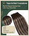 Ugeat Tape in Hair Extensions Human Hair Balayage Seamless Tape in Hair Extensions Dark Brown Mix Ash Brown Ombre Real Hair Tape in Extensions Remy Human Hair Straight 18 inch 50G 20Pcs