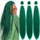 Dark Green Braiding Hair Pre Stretched Kanekalo Knotless Prestretched Braiding Hair 30 inch Colored Hair Extensions for Braiding Pre Stretched Micro Braids Itch Free Yaki Long Braiding Hair