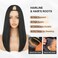 Kinky Straight U Part Wig Natural Hailine &amp; Soft Hair Like Real Human Hair &frac34; V Part Half Wigs for Black Women (Black, 16 Inch)