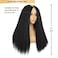 Kinky Straight U Part Wig Natural Hailine &amp; Soft Hair Like Real Human Hair &frac34; V Part Half Wigs for Black Women (Natural Black, 20 Inch)