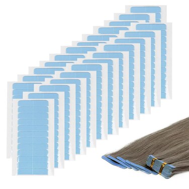 240 Pieces Tape in Tape Replacement Tabs Double Sided Hair Extension 4cm x 0.8cm Glue for Tape in Extensions Ins Tapes for Shop Use Durable and Reliable Extension Hair Adhesive Tabs(Blue)