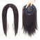 Clip In Forehead Hairpiece Straight Middle Part Neck-Length Women Hair Topper Extension Dark Reddish Brown