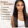 SCENTW Straight V Part Wig Synthetic Black Upgrade U Part Wigs for Black Women Glueless Full Head Clip In Hair Extensions Wig V Shape No Leave Out Wigs for Women Natural soft 150% Density(1B)