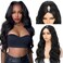 V Part Wig Human Hair Body Wave Upgrade U Part Human Hair Wig With Clips Glueless Wigs Human Hair Beginner Friendly V Shape Wig Clip In Half Wigs for Women No Leave Out 20 Inch180% Density