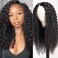 V Part Wig Human Hair No Leave Out Upgrade Curly V Part Wig Human Hair Wig for Women 150% Density V Part Wig No Glue No Sew Clip In Half Wig Natural Color 16 Inch