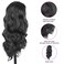 CINHOO Body Wave V Part Curly Wig for Black Women Synthetic Long Wavy Glueless Wigs Upgrade U Part Wigs For Black Women 24 inch Black No Leave Out V Part Wig Clip in Half Wigs(1B#)
