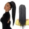 Senegalese Twist Braid Ponytail 20inch, Long Black 2X Twist Braids Drawstring Ponytail Extension Hairpiece Bun Clip-in Braided Pony for Black Women 42 strands(1B#, 20&rdquo;)