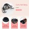 Long Curly Bangs Clip in Hair Extension, Natural Wave French Bangs Clip on Black Wispy Bangs Curly Air Bangs Fake Fringe Bangs Hair Piece for Women(Black)