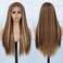 Highlight Lace Front Wig Pre Plucked 13x4 HD Glueless Straight 4/27 Honey Blonde Lace Front Wig for Women Natural Looking Synthetic Heat Resistant Fiber Honey Blonde Wig (26 Inch, Honey Blonde)