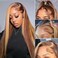 Highlight Lace Front Wig Pre Plucked 13x4 HD Glueless Straight 4/27 Honey Blonde Lace Front Wig for Women Natural Looking Synthetic Heat Resistant Fiber Honey Blonde Wig (26 Inch, Honey Blonde)