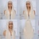 Platinum Blonde Synthetic Lace Front Wig Pre Plucked Ready to Wear 13x4 HD Glueless Straight Lace Front Wig for Women Natural Looking Synthetic Heat Resistant Fiber Platinum Blonde Wig (26 Inch)