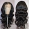 Lace Front Wig Pre Plucked Ready to Wear 13x6 HD Glueless Body Wave Lace Front Wig for Women Natural Looking Synthetic Heat Resistant Fiber Wavy Lace Wig Natural Black (26 Inch)
