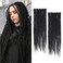 24 Inch Clip in Dreadlock Hair Extensions 10Clips 40 Strands Synthetic Handmade Soft Clip In Dreads Extensions for Women,Black
